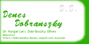 denes dobranszky business card