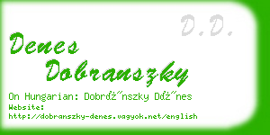 denes dobranszky business card